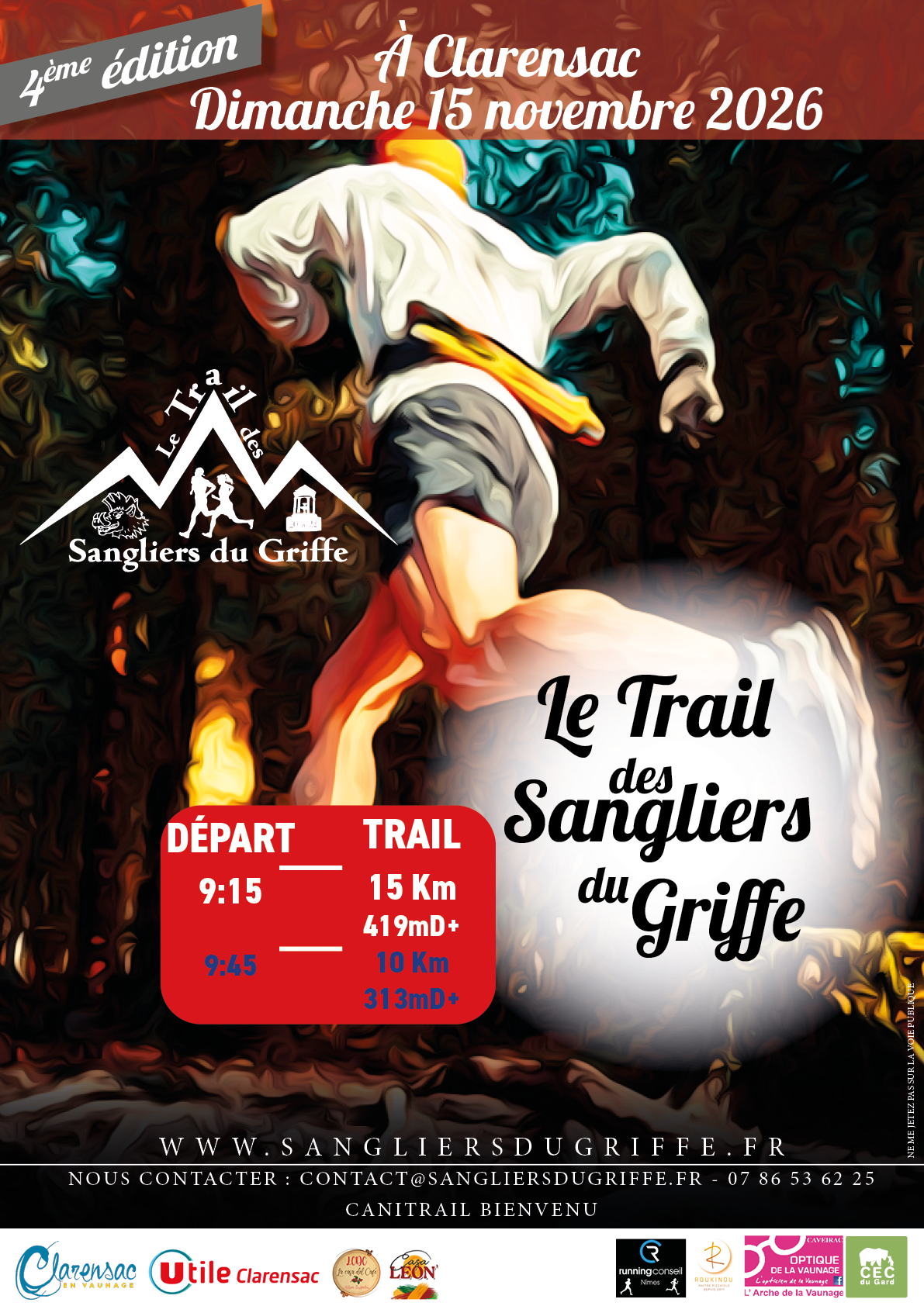 Affiche Trail des Sangliers du Griffe 2026